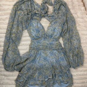 Altar'd State Blue Floral Jumpsuit